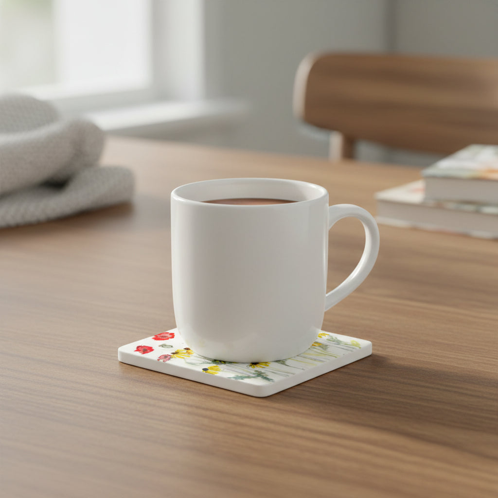 Poppies & Black Eyed Susan Coaster - Printed at Artem