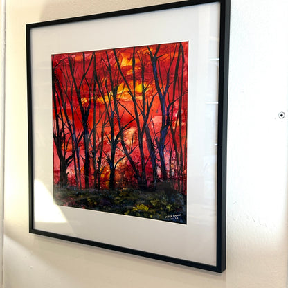 The Enchanted Forest #72Original Alcohol Ink Painting - by Sarita Kamat Designs