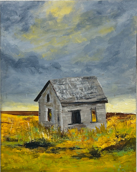 Golden Solitude – Original Acrylic Painting - by Sarita Kamat Designs