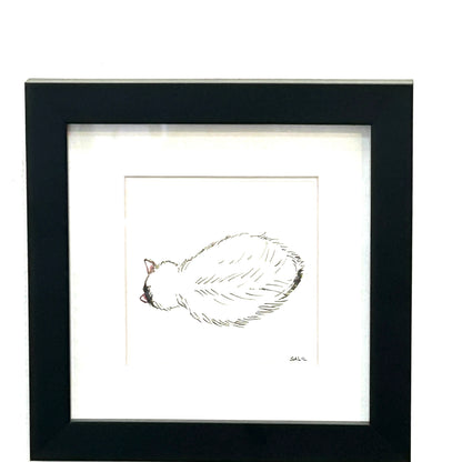 Roly Poly Cat 2 - Watercolor By Salil Kamat