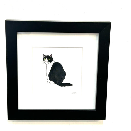 Tuxedo Cat - Watercolor - By Salil Kamat