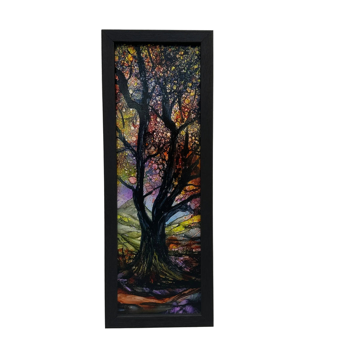 The Enchanted Forest #69 Original Alcohol Ink Forest Painting - by Sarita Kamat Designs