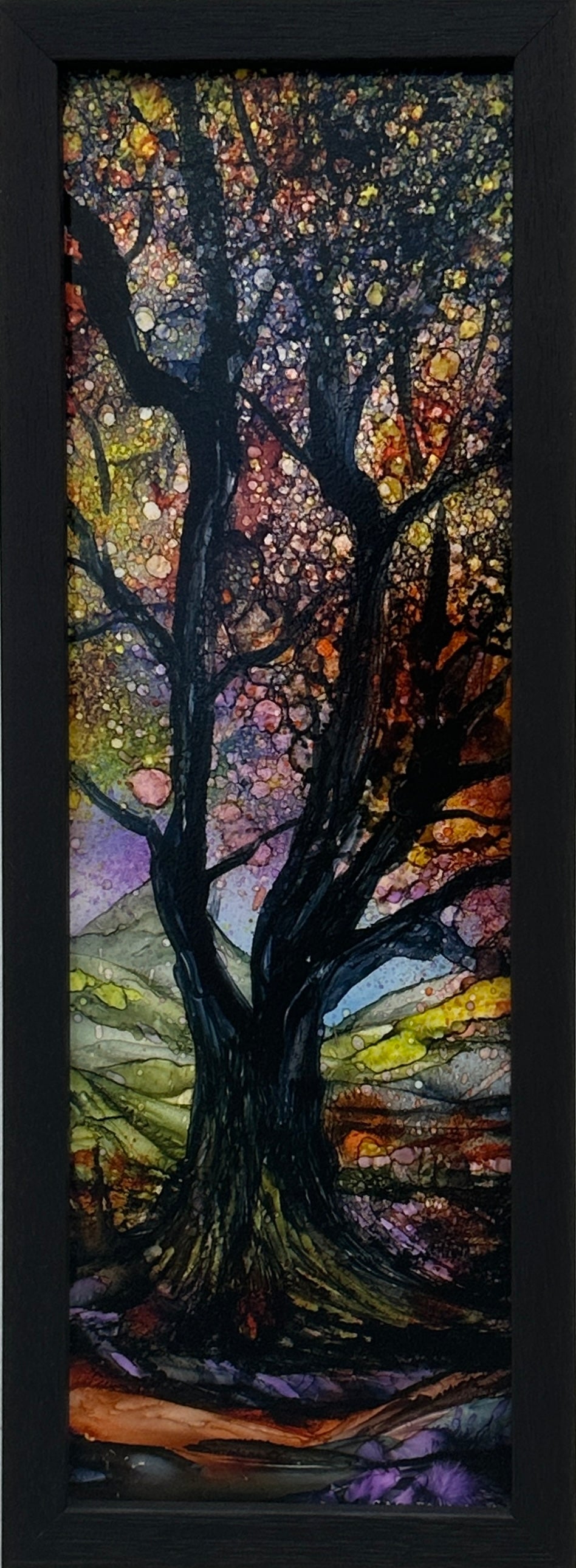 The Enchanted Forest #69 Original Alcohol Ink Forest Painting - by Sarita Kamat Designs