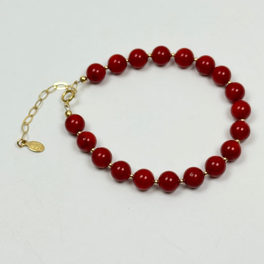 Red Coral & 14K Gold-Filled Bracelet - by Sarita Kamat Designs