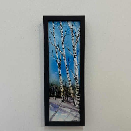 Winter's Quiet Embrace - Original Alcohol Ink - by Sarita Kamat Designs