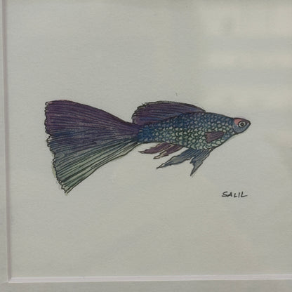 Metallic Guppy - Watercolor - By Salil Kamat