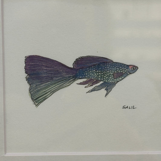 Metallic Guppy - Watercolor - By Salil Kamat