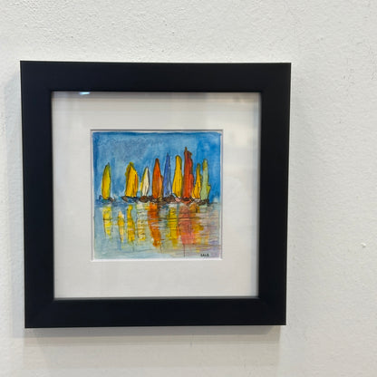 Sailboats - Watercolor - By Salil Kamat