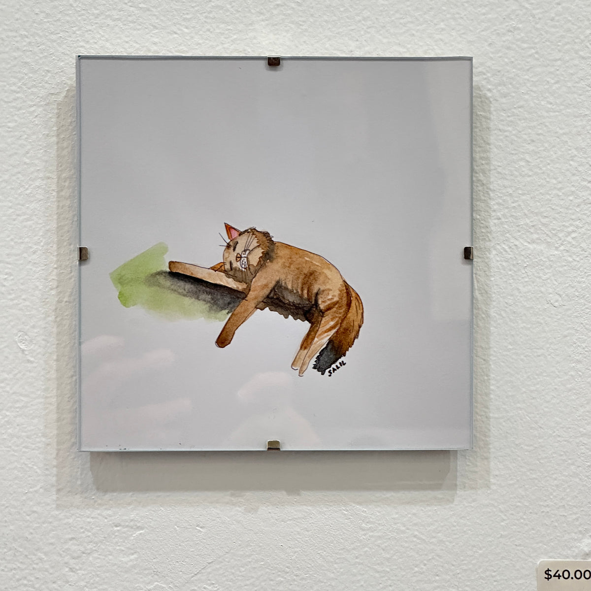 Sleeping Cat - Watercolor - By Salil Kamat