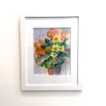 Many Mums  - Original watercolor painting - by Diane Kotin