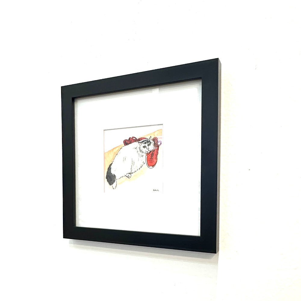 Cat loves Red Shoes - Watercolor by Salil Kamat|3486