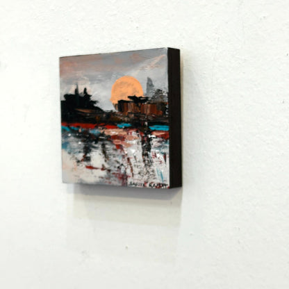 Ember Reflections – Original Abstract Acrylic Painting by Sarita Kamat Designs|5538