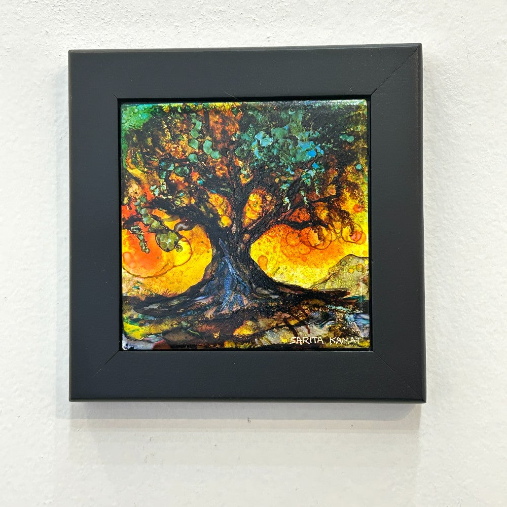 'The Soul of The Tree  - original Alcohol Ink Painting by Sarita Kamat Designs|4594