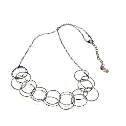 Oxidized Sterling Silver Open Circle Link Necklace|3860