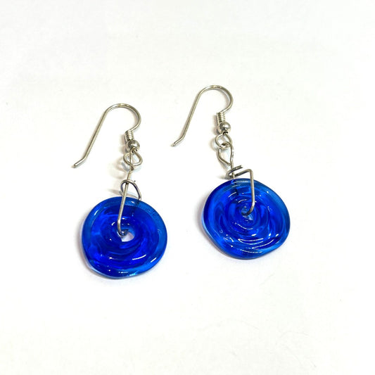 Blue disc earrings - by Terry Nugent|3706