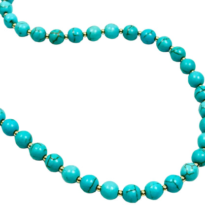 Chalk Turquoise with 14k Gold- Filled Accents Necklace - by Sarita Kamat Designs|4603