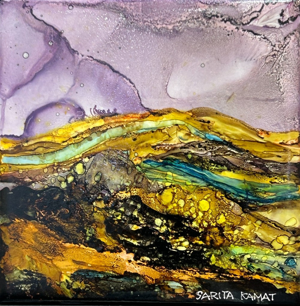 Horizon - Alcohol Ink Painting by Sarita Kamat Designs|5158