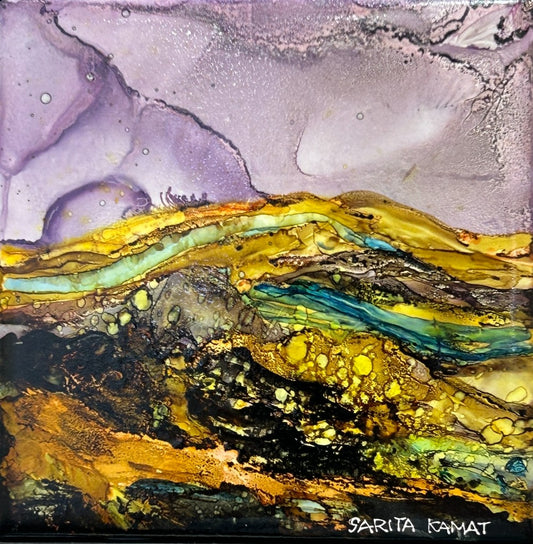 Horizon - Alcohol Ink Painting by Sarita Kamat Designs|5158