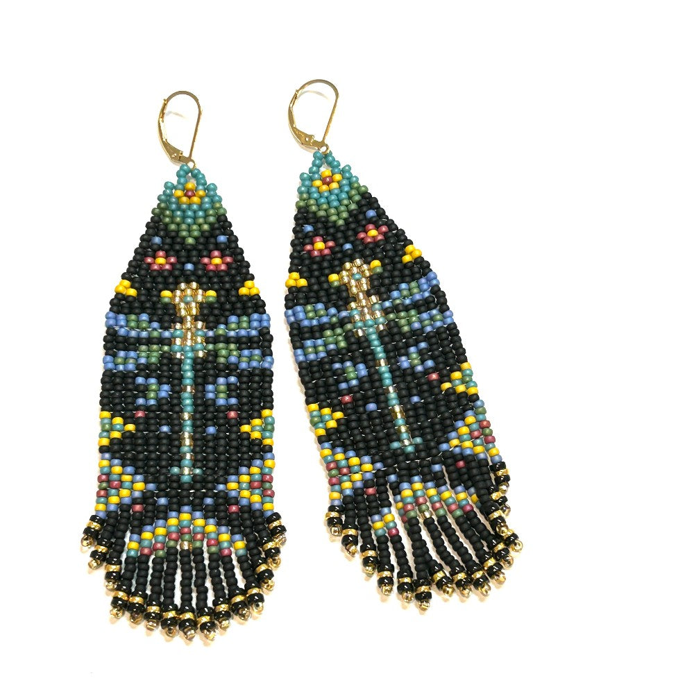 EARRINGS DRAGONFLY FRINGES - by Shelby Koiester|3768