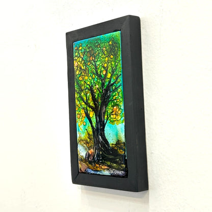 The Enchanted Forest #44 Original Alcohol Ink Forest Painting by Sarita Kamat|5082