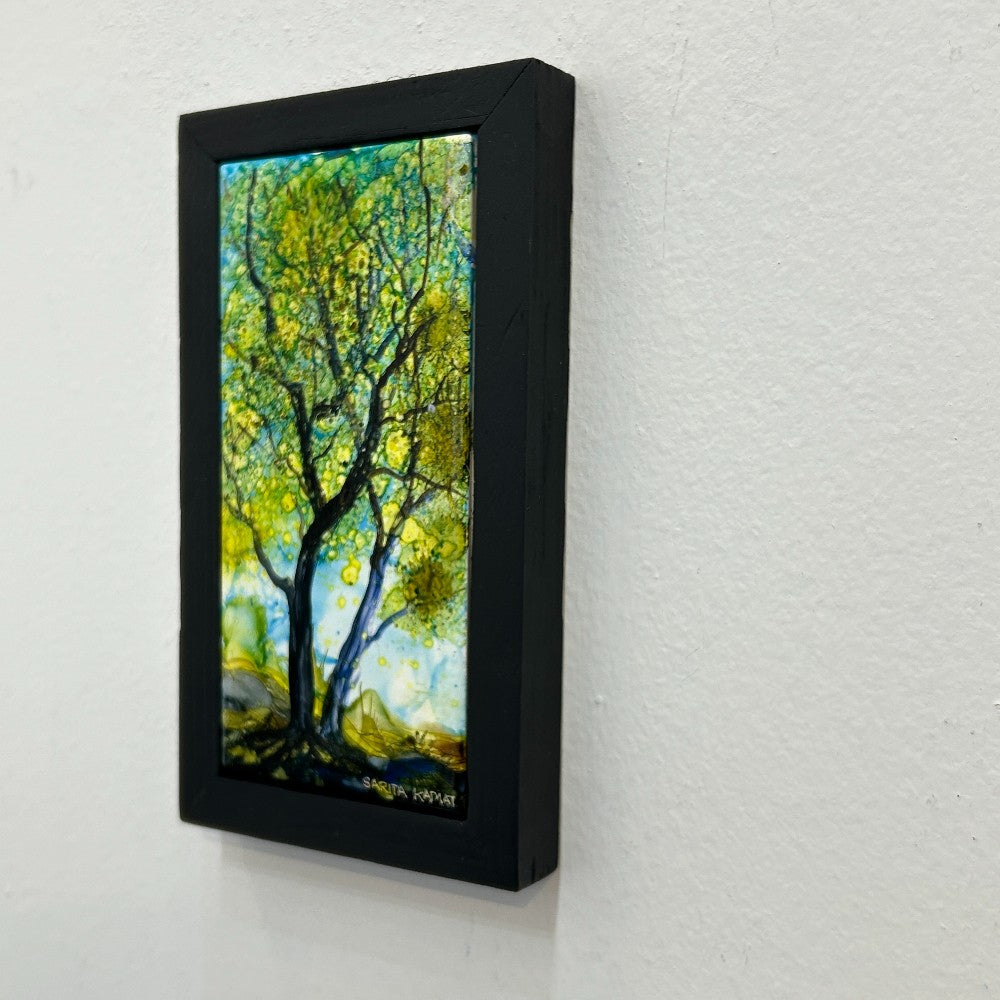 Rooted in Light - Original Alcohol Ink Forest Painting by Sarita Kamat|4725