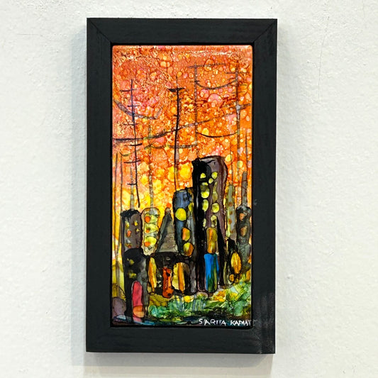 City Glow  - Alcohol Ink PAinting - by Sarita Kamat Designs|5051
