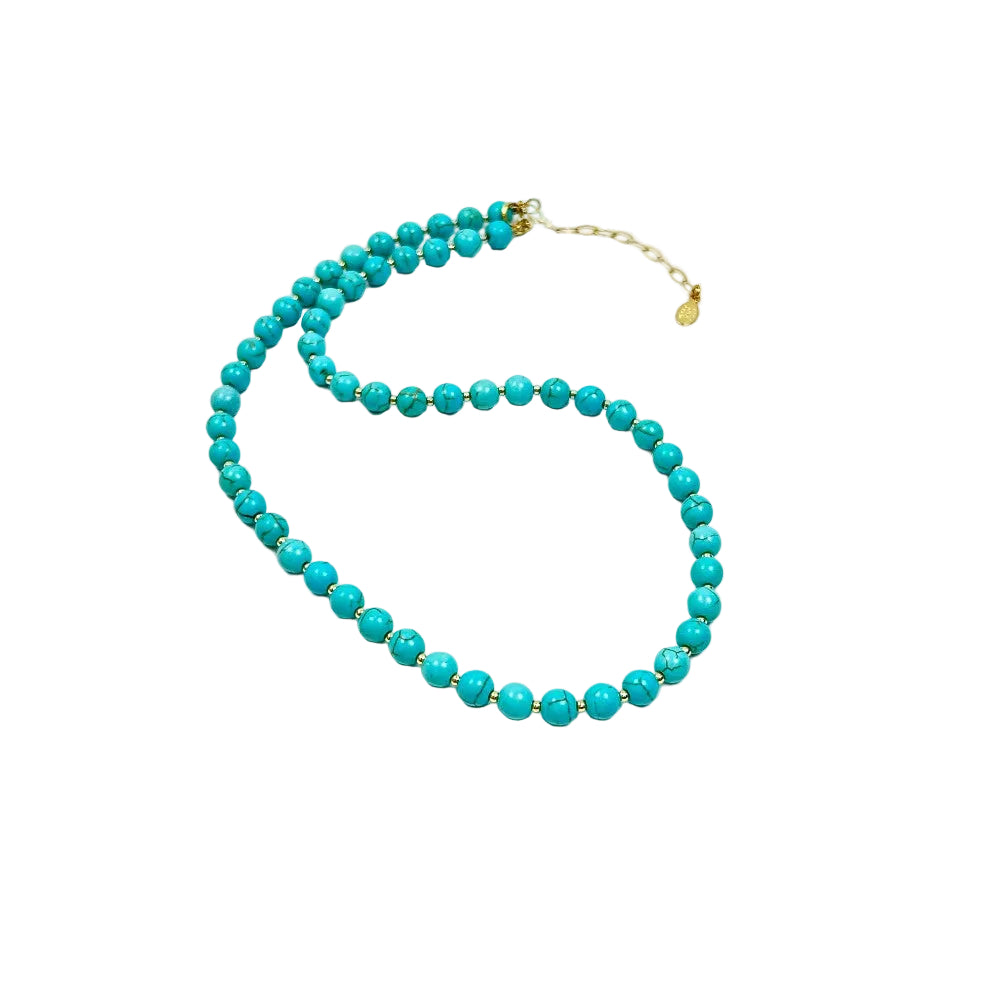 Chalk Turquoise with 14k Gold- Filled Accents Necklace - by Sarita Kamat Designs|4602