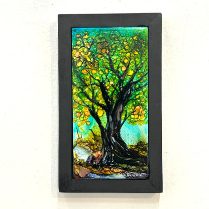 The Enchanted Forest #44 Original Alcohol Ink Forest Painting by Sarita Kamat|5083