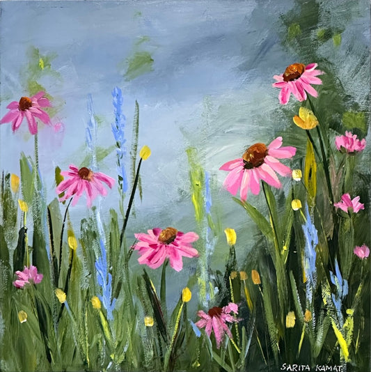 Coneflowers Dancing in the Wind - 8x8x2"|4314