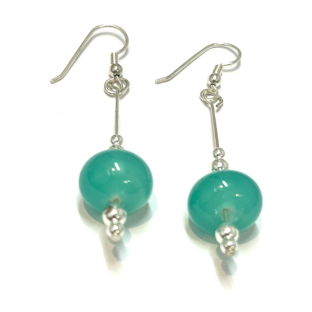 Teal Hollow Earrings by Terry Nugent|3755