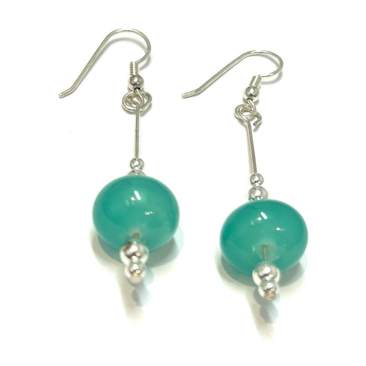 Teal Hollow Earrings by Terry Nugent|3755