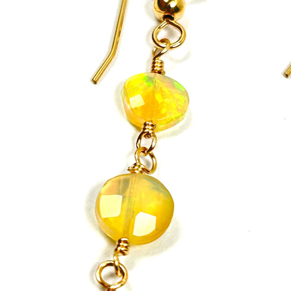 Ethiopian Opal Pendant 14k Gold-filled Earrings - by Sarita Kamat Designs|5199