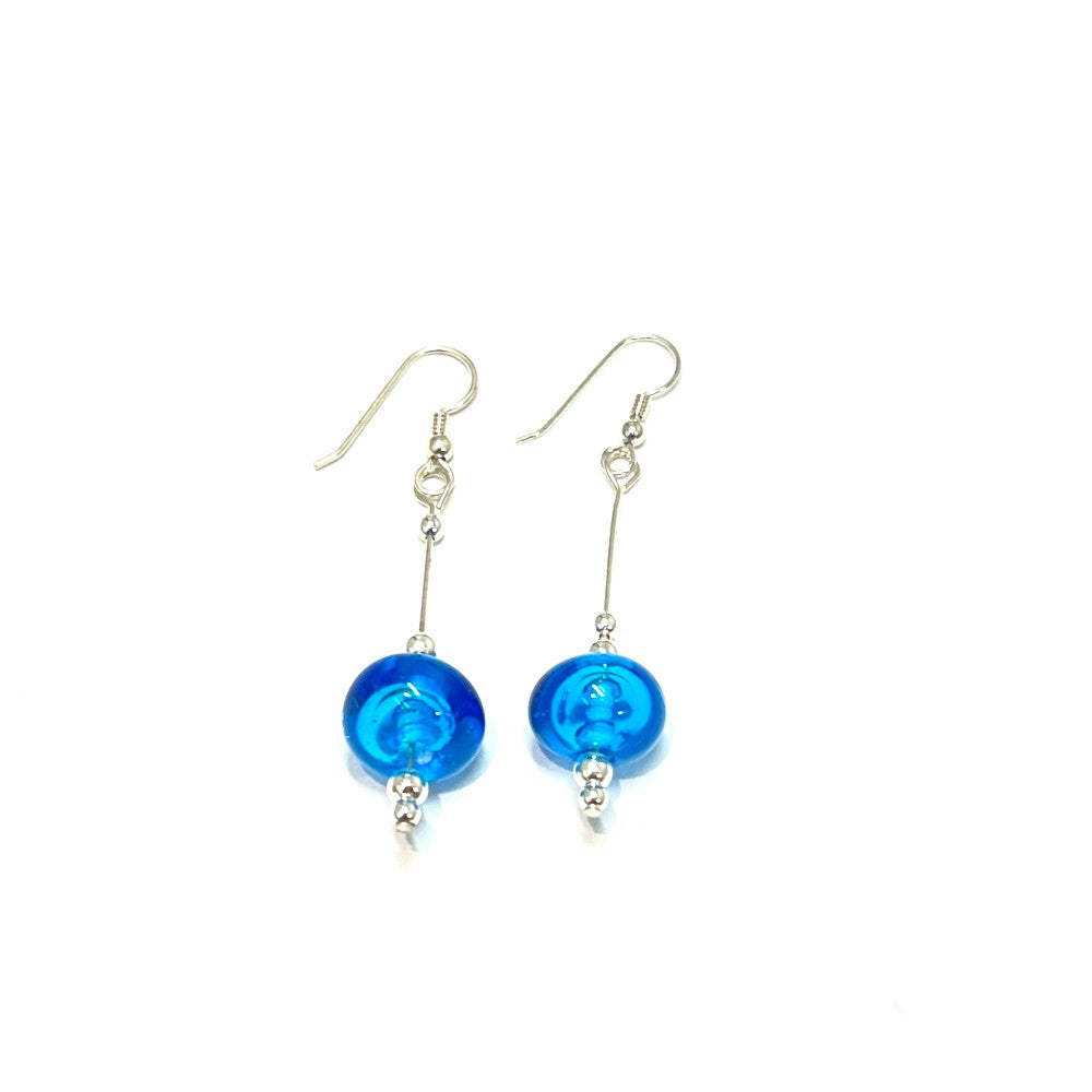 Aqua hollow earrings by Terry Nugent|3730