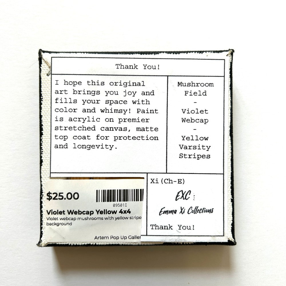 Violet Webcap Yellow 4x4" - by Emma Campbell|3931