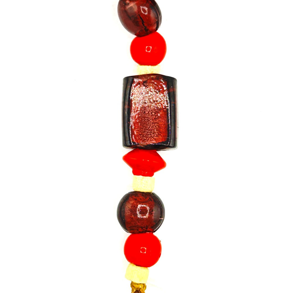 104. Red Cat with India Glass Beads bell - By Lesa Davis|4283