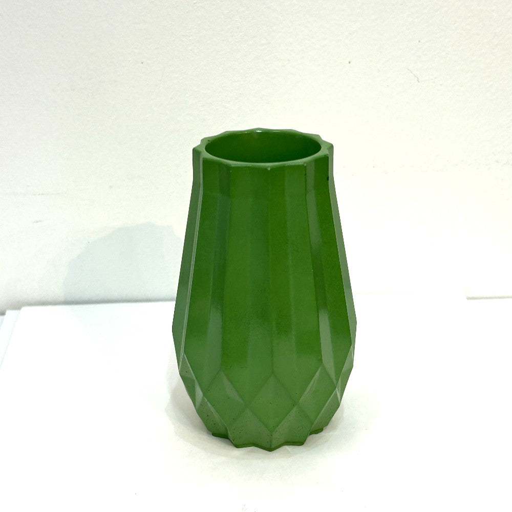 Emerald Green Geometric Concrete Vase - by Hirman Ahmed|5576