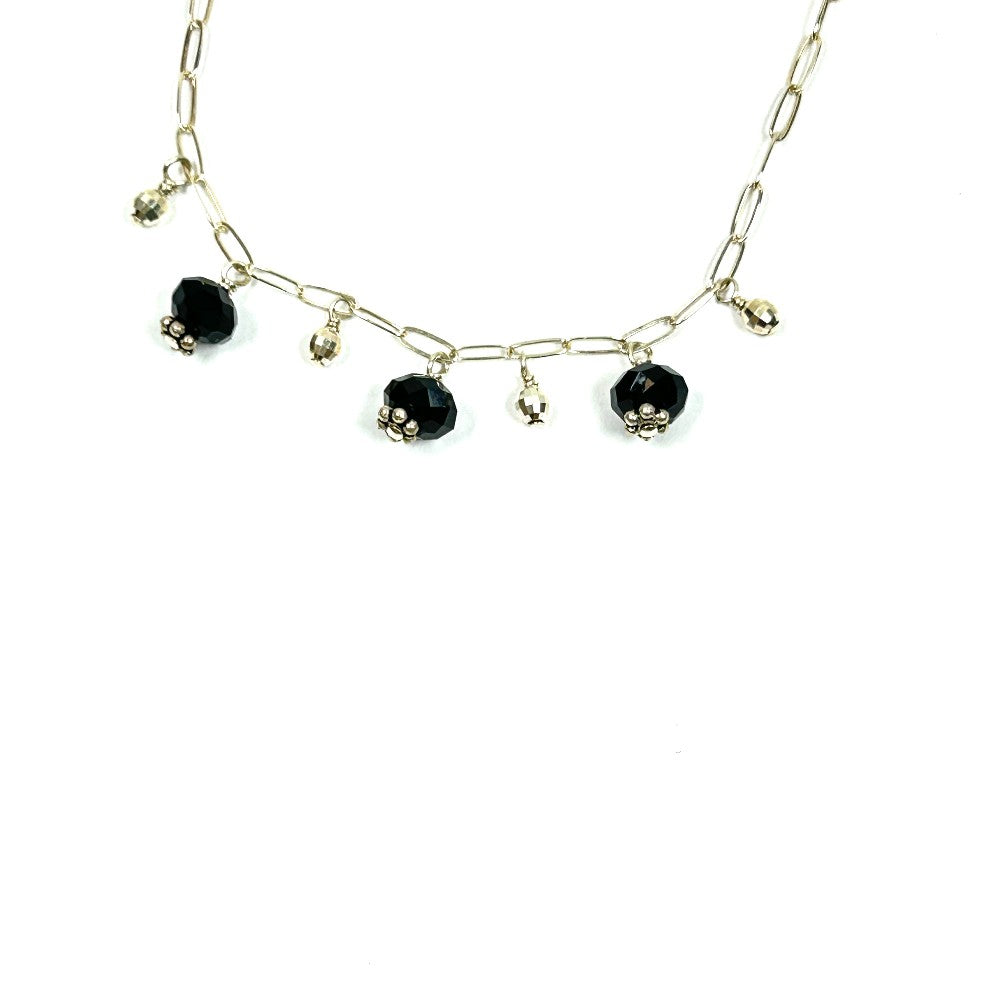 Black Onyx & Sterling Silver Paper Clip Necklace – Sarita Kamat Designs|4585