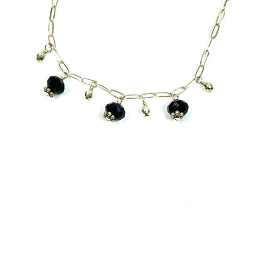 Black Onyx & Sterling Silver Paper Clip Necklace – Sarita Kamat Designs|4585
