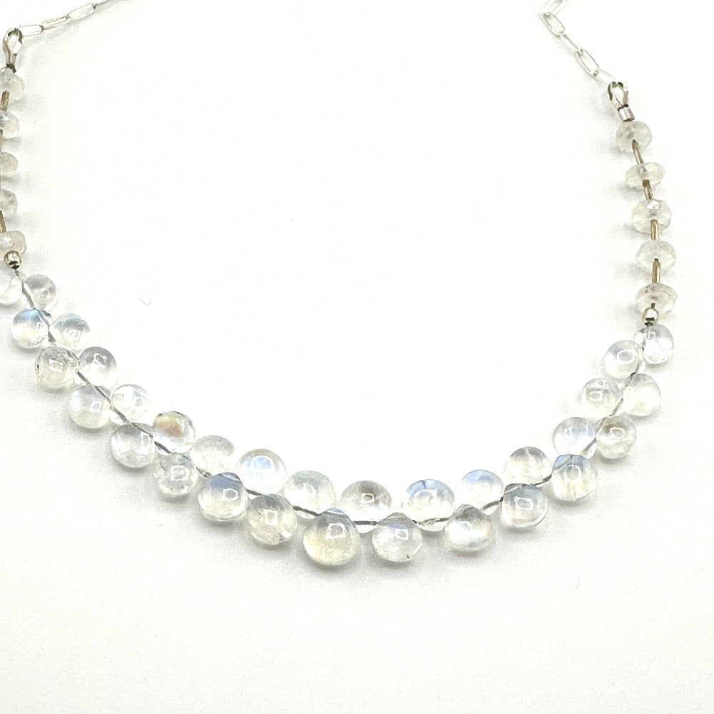 Moonstone Teardrop BEads Necklace SS - by Sarita Kamat Designs|3491