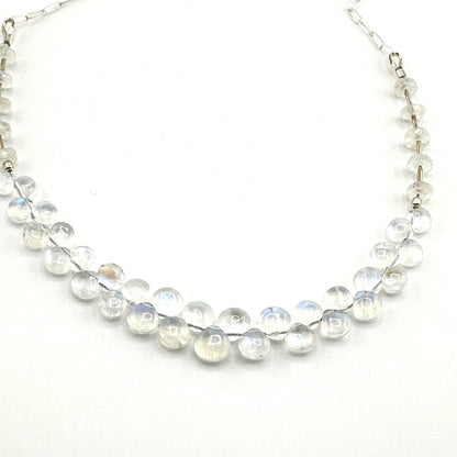 Moonstone Teardrop BEads Necklace SS - by Sarita Kamat Designs|3491