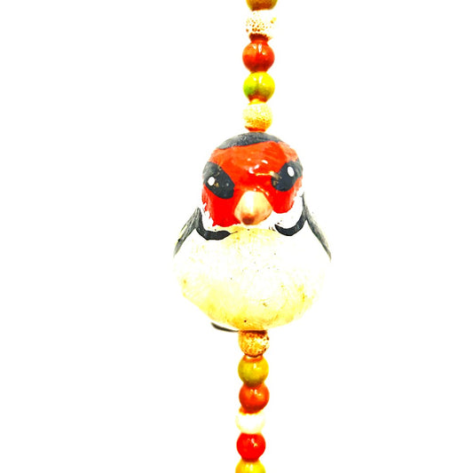 78. Painted wood bird with small round top bell - By Lesa Davis|4285