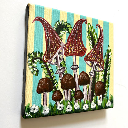 Mixed Mushroom Field Blue 6x6 - by Emma Campbell|3915