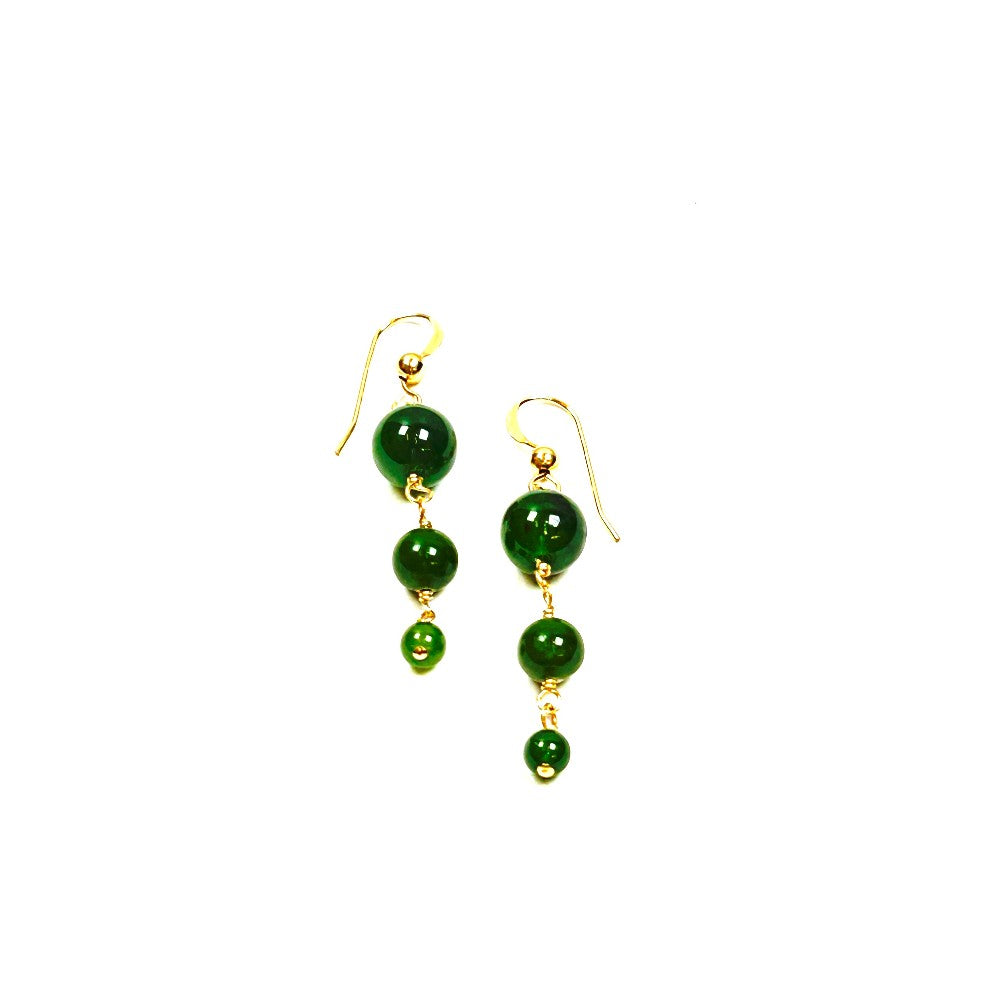 Jade and 14k Gold-Filled Drop Earrings  - by Sarita Kamat Designs|4675
