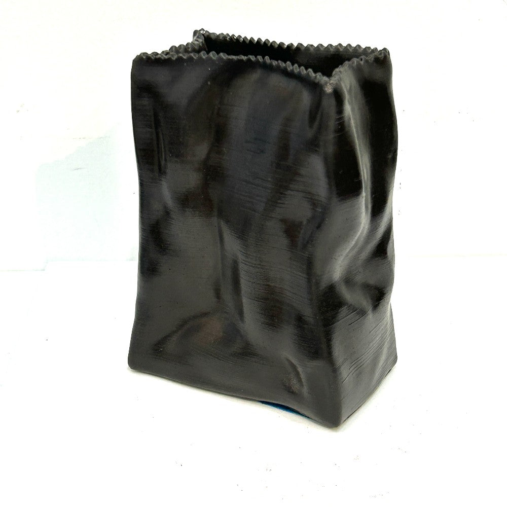 Organic Textured Black Concrete Vase - by Hirman Ahmed|5601