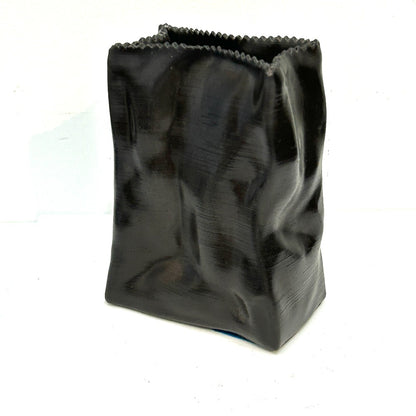 Organic Textured Black Concrete Vase - by Hirman Ahmed|5601