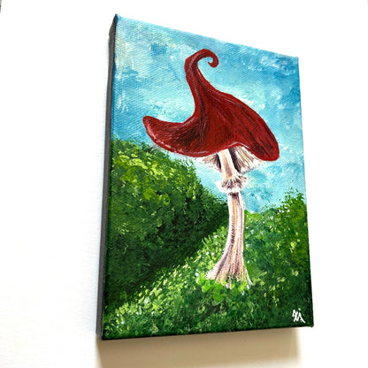 Whimsical Red Mushroom 5x7" - by Emma Campbell|3921