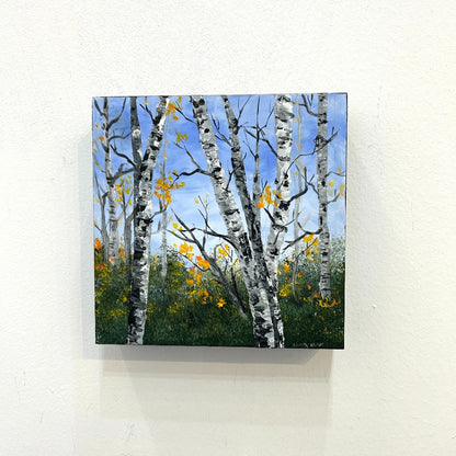 The Birch Forest #42 Golden Leaves  - by Sarita Kamat Designs|5150