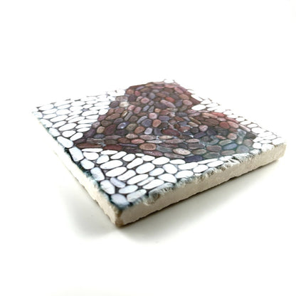 Heart Pebble Mosaic Print Coaster- Printed at Artem|4502