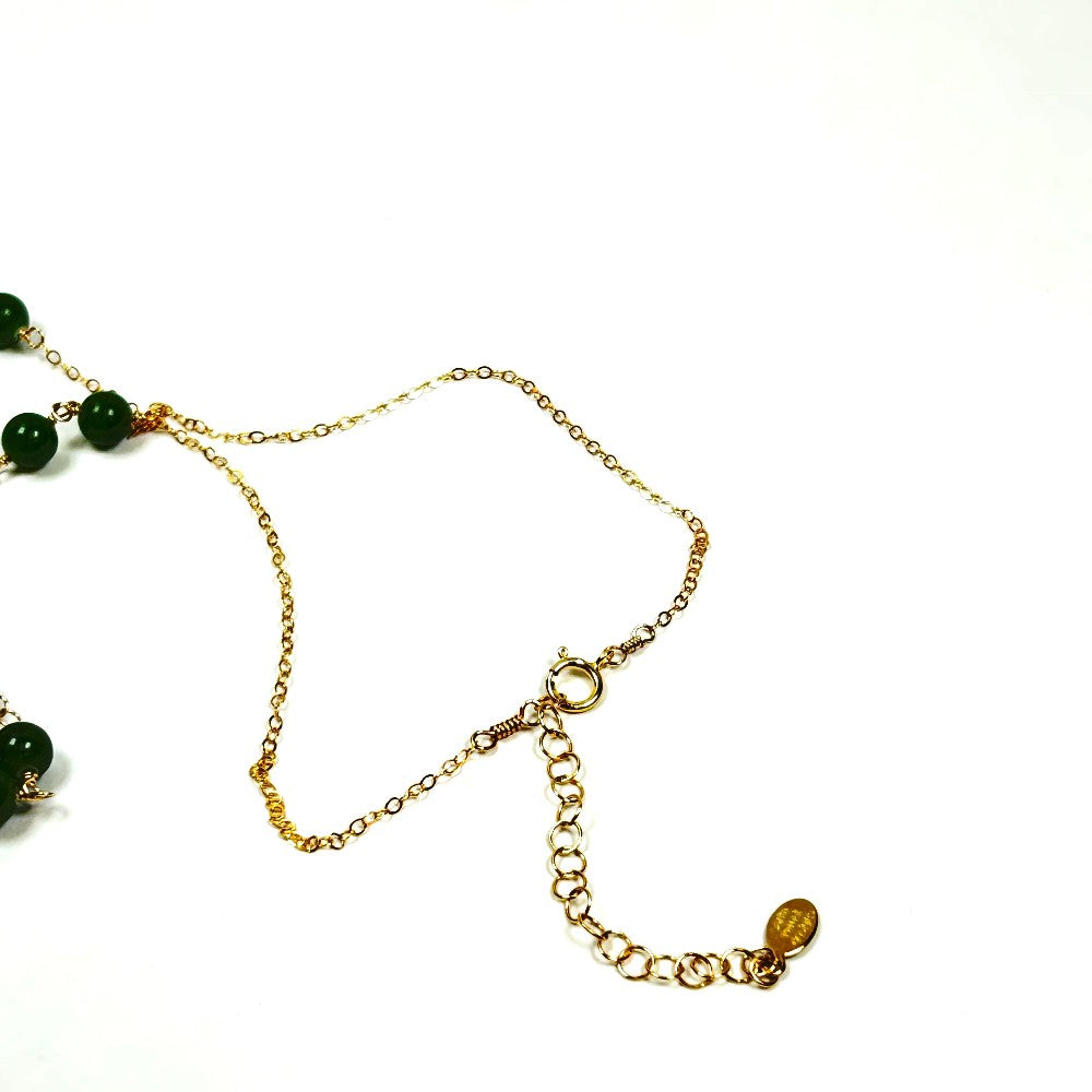 Green Jade Sterling Silver Necklace - by Sarita Kamat Designs|4617