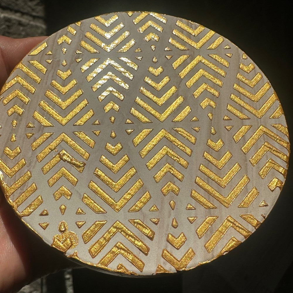 Gold Geometric – Handmade Art Deco Drinkware Coasters - set of 4|4396